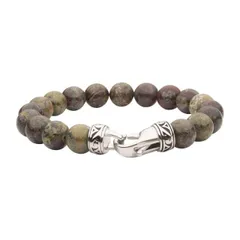【送料無料】 アンブランデッド メンズ ブレスレット・バングル・アンクレット アクセサリー Men's Gemstone Bead Bracelet Dragon Blood Jasper