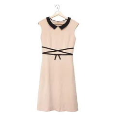 TOCCA(トッカ) ワンピース サイズ0 XS レディース美品  - ベージュ×黒 ノースリーブ/ロング