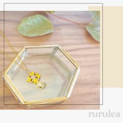 ♢菜の花ネックレス♢ 天然石 : イエロークラッククォーツ 匿名配送
