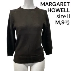 ◆マーガレット ハウエル MARGARET HOWELL ローゲージニット 麻 綿 茶色 Ⅱ、M、9号 レディース S5U291