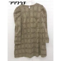 ◇ ems excite エムズエキサイト チェック 長袖 膝丈 ワンピース サイズM ブラウン レディース 【中古】 【1105310001088】