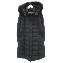 アンタイトル UNTITLED ダウンコート ロング丈 ダブルジップ フード付き ファー 2 ブラック 黒 /YM2