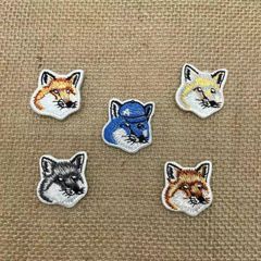 アイロン、刺アップリケ帽子、ジャケット、コート、Tシャツ、ジーンズ、バックパック、漫画のキツネの頭5個 ワッペン