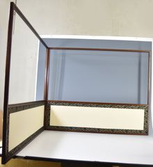「女桑縁　ツボツボ幕　風炉先（京間）」 茶道具 風炉先屏風  衝立 仕切 女桑 上透