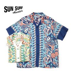 SUN SURF サンサーフ 半袖 アロハシャツ RAYON HAWAIIAN SHIRT “FLOWER FIELD BORDER” SS39430
