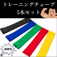 【お値下げ！】トレーニングチューブ フィットネス ダイエット 強度別 5本セット
