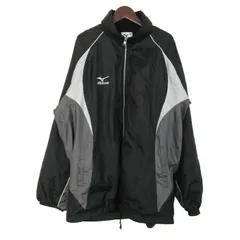 ミズノ ブルゾン ジャケット アウター ウィンドブレーカー スポーツウエア メンズ Lサイズ 黒×グレー Mizuno 【中古】
