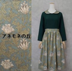 handmade ウィリアムモリス アネモネ生地 ワンピース free 半袖 - メルカリ