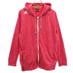 アディダス 総柄 長袖 ジップパーカー O ピンク系 adidas メンズ