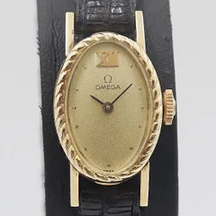OMEGA オメガ 手巻き 14k リーフモチーフ ダイヤモンド