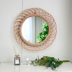 【訳あり】 アトレット 展示品 壁掛け ミラー ウォールミラー 鏡 バンブー ラタン 北欧 北欧暮らし 家具 インテリア 玄関 リビング トイレ ナチュラル おしゃれ かわいい シンプル 丸い 丸 丸形 軽量 軽い 49 cm 【M04