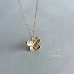 ◆ 290 バタフライ テクスチャー ネックレス 40cm K16GP マット ゴールド ◆　再販 定番 人気 大人 上品 華奢 きれいめ シンプル アクセサリー ちょうちょ 蝶