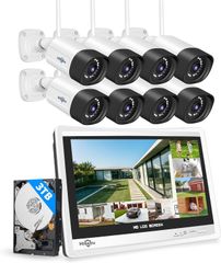 Aランク】モニター付き 1TBHDD内蔵NVR 500万画素カメラ4台セット