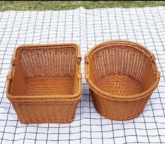 オーバルバスケット レクタングル 籐かご 盛り付け 小物入れ 収納 家庭用 収納ボックス 収納カゴ 籠 収納バスケット 編み 小物入れ