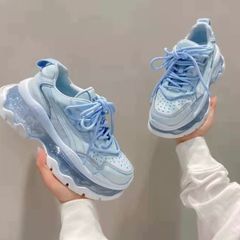 ブルー　透明✴︎スケルトン　厚底シューズ　天使界隈　水色界隈　プラットフォームシューズ　サブカル　靴　シューズ　渋谷　原宿　ファッション　ロリィタ　ゴスロリ　ロリータ　サンリオ　パステルブルー　十字架　サブカルファッション　アイドル　量産型　地雷系　天使　白