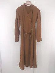 ◇ ◎ rectangle レクタングル ウエストリボン付き 長袖 ロング ワンピース サイズF ブラウン系 レディース P  【1305250003085】のサムネイル