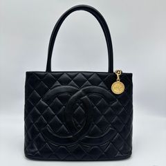 CHANEL キャビアスキン 復刻トートバッグ ブラック115aa - メルカリ
