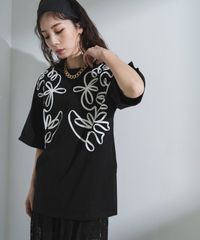 夢展望公式 [新品未使用] コードラインオーバーサイズＴシャツ [ブラック] 他カラー別ページ有 bohmal カットソートップス カットソートップス・チュニック（半袖） 535438-02