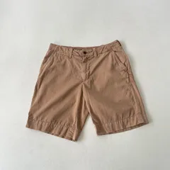 90s ラルフローレン　コットン　ポロチノ　ハーフパンツ　ポニー刺繍ロゴ　ライトブラウン Y2402