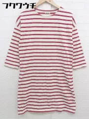 ◇ FREAK'S STORE フリークスストア ボーダー Iライン 七分袖 ミニ ワンピース サイズ F ホワイト レッド レディース  【中古】 【1110210004138】