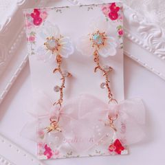 ♡ハンドメイド♡ビジューピアスorイヤリング№734風鈴 - メルカリ