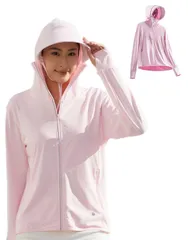 [ＣＮＹＡ] ラッシュガード レディース パーカー 水着 接触冷感 UPF50+ ラッシュパーカー 夏 吸汗速乾 長袖 フード付き 軽量 通気性 UVカット シンプル 大きいサイズ 日焼け防止 紫外線対策 無地 おしゃれ