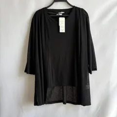 訳あり新品未使用タグ付き3L黒ブラックカーディガンインナーセット長袖薄手無地