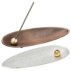 【新品】 Alexim お香立て 線香 香炉 おしゃれ 北欧 インセンスホルダー インテリア 2個セット (シルバー×ブロンズ) 1のサムネイル