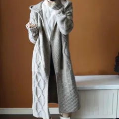 レディース 冬 ファッション 服 アウター ニットロングコート カーディガン
