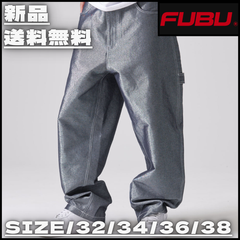 【新作】【FUBU／フブ・METALLIC DENIM PANTS ／メタリックデニムパンツ（シルバー）】ストリートファッション Y2K HIPHOP ラッパー ユニセックス オーバーサイズ 32 34 36 38 新作入荷 少量入荷 FAM-51504