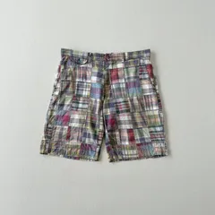 90s ラルフローレン　パッチワーク　ハーフパンツ　インディアン　マドラスチェック　Polo  Ralph  Lauren patchwork short pants authentic India madras T1501 A1