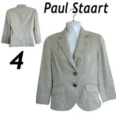 Paul Staart ポールスチュアート レディース テーラードジャケット 4 7分袖 リネン 麻 袖2WAY 三陽商会 JA166-740 -40 グレー系 (C28)★