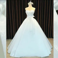 2025年ウエストタイ付き2 in 1ウェディングドレス、シンプルな白いストレートウェディングドレス