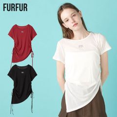 【爆速配送】【新作10%OFF】【即納】 ファーファー FURFUR トップス 25春夏 クリスタルロゴアシンメトリーTシャツ ミドル丈 半袖 rwct254016
