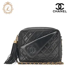 CHANEL シャネル マトラッセ  ココマーク フリンジ チェーンショルダー ラムスキン 黒（ゴールド金具）ショルダーバッグ  レディースバッグ ハイブランド【中古】【送料無料】