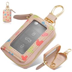 【新着商品】スマートキーケース [lamawin] 革 キーケース レディースキーケース スマートキーケース 人気 可愛い カバー型 キーホルダー キーケース スマートキー 車キーケース キーカバー かわいい シボ革 カラビナ付き キーリング キーチェーン