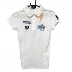 ★値下げ★パーリーゲイツ 半袖ポロシャツ 白 ワッペン レディース 2(L) ゴルフウェア PEARLY GATES