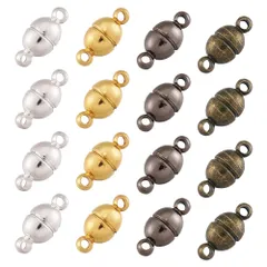 新品 Beadthoven 約50組入り 11x5mm 混合色 真鍮製 マグネットクラスプ 楕円形 磁気クラスプ 留め金 留め具 エンドパーツ 金具パーツ アクセサリーパーツ ジュエリー用 DIY ハンドメイド 手芸 手作り素材 クラフト用品