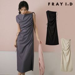 【爆速配送】【新作10%OFF】【即納】フレイアイディー FRAY I.D ワンピース 25春夏 ドローストリングギャザードレープワンピース／ウォッシャブル ロング丈 ノースリーブ ドレス fwfo252205
