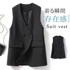 ベスト レディース ジレ フォーマル 春 夏  ロングジレ ベスト ノースリーブ きれいめ スーツ ベスト アウター 大きいサイズ ブラック ロング丈 カジュアル シンプル 通勤 M L XL 2XLtxuehui06