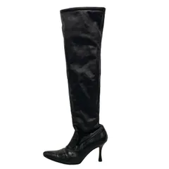 ⭐️未使用級⭐️　マノロブラニク　ロングブーツ　ストラップ　ラグソール　ブラック Manolo Blahnik(マノロブラニク) ロングブーツ(レディース