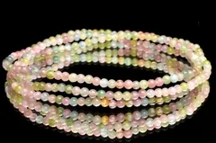 パステルカラー トルマリン 3mm 3連タイプ ブレスレット パワーストーン 天然石 _B1315