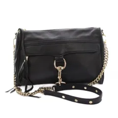 レベッカミンコフ Rebecca Minkoff ショルダーバッグ クラッチバッグ チェーン レザー 黒 /YM