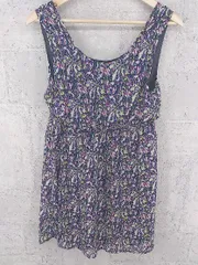 ◇ KBF アーバンリサーチ ウエストゴム 総柄 ノースリーブ ミニ ワンピース ONE パープル * 1002798867413 【中古】 【1002798867413】