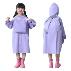 レインコート キッズ カッパ 子供 ランドセル 男の子 女の子 こども用レインコート レインポンチョ 子供 雨具 雨合羽 軽量 防水 速乾 夜間反射 ツバ 収納袋付き 薄型 レイングッズ 梅雨 豪雨 自転車 通園 通学 キャンプ アウトドア パープル 2X