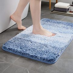 【数量限定】TECHMILLY バスマット 超厚い 洗える ふわふわ お風呂マット 滑り止め 足拭きマット 速乾吸水 マイクロファイバー 浴室 玄関 洗面所 マット ストライプ 40X60CM