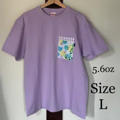 ポケット付きTシャツ　Lサイズ　ライトパープル