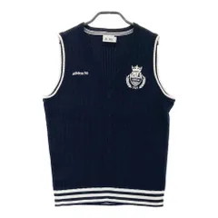 サイズ：L ADIDAS GOLF アディダスゴルフ  Vネック コットン ニットベスト  ネイビー系 [240101497727] ゴルフウェア レディース ストスト