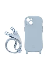 iFace Hang and iPhone 14 ケース シリコンハード/ショルダーストラップ セット (ペールブルー) 【アイフェイス アイフォン14 用 カバー ショルダー ケース 】 [ペールブルー] [iPhone 14]