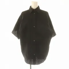 メゾンマルジェラ 1 Maison Margiela 1 コットンショートスリーブシャツ ブラウス 半袖 フロントボタン 38 M 黒 ブラック /YQ ■OS ■SHのサムネイル